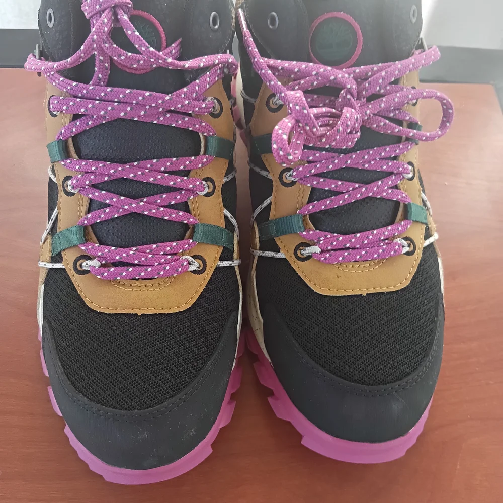 Timberland Women's Black and Pink Hiking Shoes - Picture 7 of 13